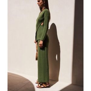 Cult Gaia Piper knit pants in Tea Green size Small